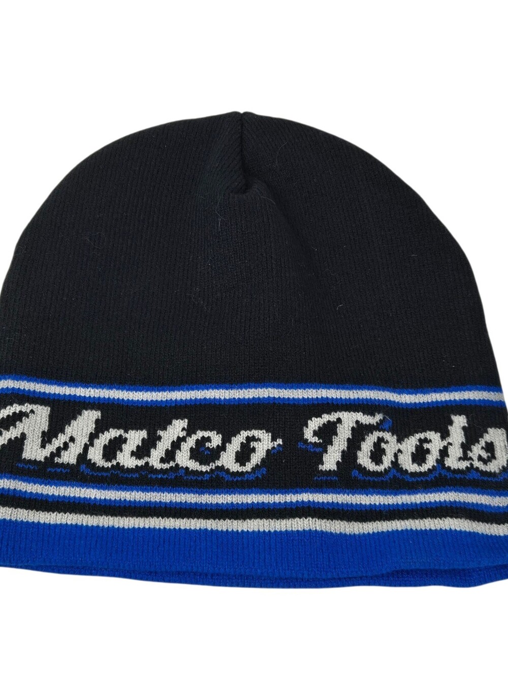 Matco Tools Beanie Hat Skull Cap Black Blue Lettering Logo Spellout OSFA